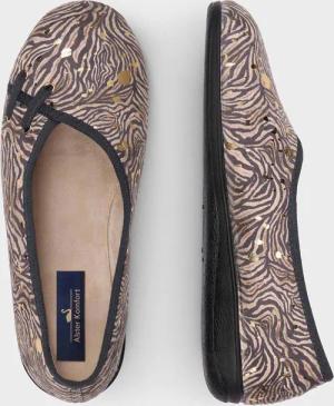 Hausschuhe - beige / gemustert - Gr. 38 von Goldner Fashion