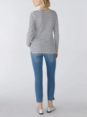 Oui - Langarmshirt SUMIKO - Größe 38 - blau