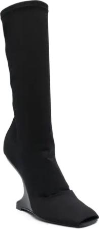 Rick Owens Stiefel - Cantilever 11 Mid Calf Boot - Black Neo - Gr. 36,5 (EU) - in Schwarz - für Damen