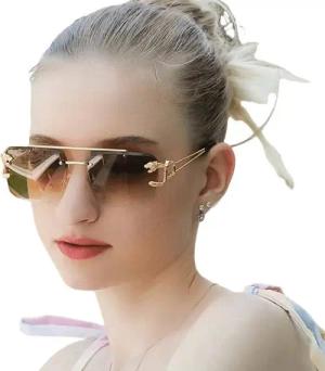 YRIIOMO Sonnenbrille Stilvolle Sonnenbrille mit rahmenlosem Design, doppeltem Steg und UV400 Schutz – Perfekt für modische Sommerlooks