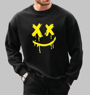 RMK Rundhalspullover Herren Pullover Sweatshirt Hoodie Pulli Smile Smiley Oversize mit lizenziertem Print