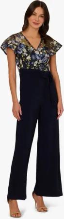 Adrianna Papell Jumpsuit Embroidered Combo Jumpsuit Datum-Abend, Formell, MOB, Hochzeit