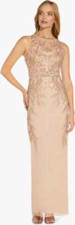 Adrianna Papell Abendkleid Beaded Column Long Dress Brautjungfer, Gala, MOB, Abend, Anlass