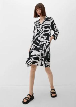 s.Oliver Maxikleid Viskosekleid mit Crêpestruktur