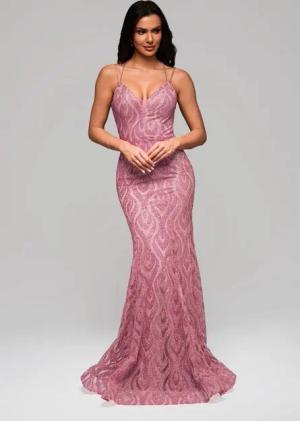 OMBRE Abendkleid Elegantes Abendkleid mit Pailletten
