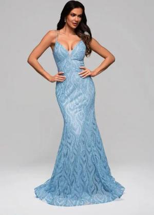 OMBRE Abendkleid Elegantes Abendkleid mit Pailletten