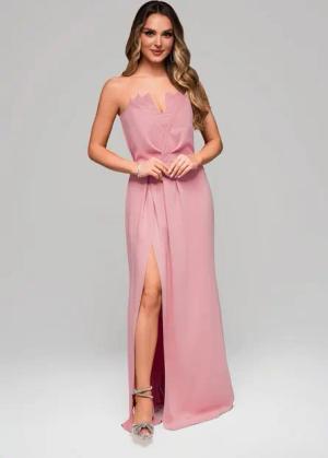 OMBRE Abendkleid Trägerloses Abendkleid mit Schlitz