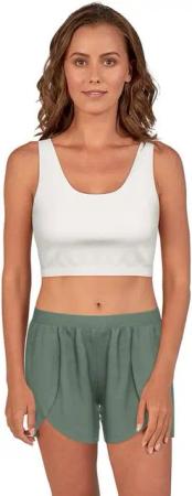 TOM TAILOR Schlafhose TOM TAILOR Damen Short-Pants grün uni (1-tlg)