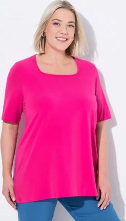 Ulla Popken T-Shirt T-Shirt A-Linie Carré-Ausschnitt Halbarm