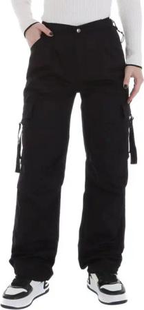 Ital-Design Cargohose Modische Cargo-Hosen für jedes Outfit (89231300) Stoffhose in Schwarz