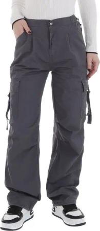 Ital-Design Cargohose Modische Cargo-Hosen für jedes Outfit (89231294) Stoffhose in Grau
