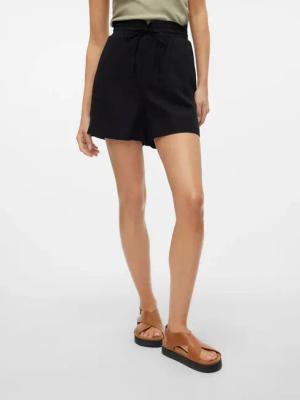 Vero Moda Shorts "VMMYMILO HW PAPERBAG SHORTS WVN GA", mit Leinen