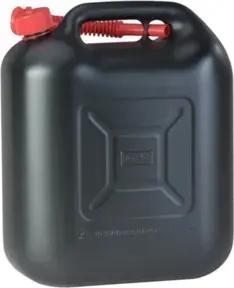 Hünersdorff Kraftstoff-Kanister STANDARD 20 L, HDPE schwarz, mit UN-Zulassung, rotes Zubehör
