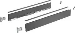 Hettich Zarge AvanTech YOU Set, Höhe 77 mm, NL 500 mm, anthrazit, links und rechts