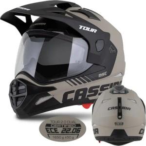 Cassida Helmets Motorradhelm Tour 2.0 X-TRA Dual 2025 "Pinlock ready", mit Integrierter Sonnenblende und Visier für Pinlock®-Vorbereitet