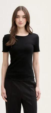 TOM TAILOR Denim T-Shirt T-Shirt mit Rippstruktur
