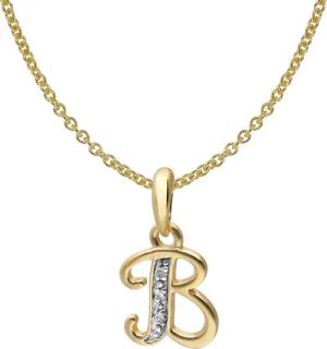 trendor 41520-B Buchstaben-Anhänger B Gold 333/8K mit vergoldeter Silberkette