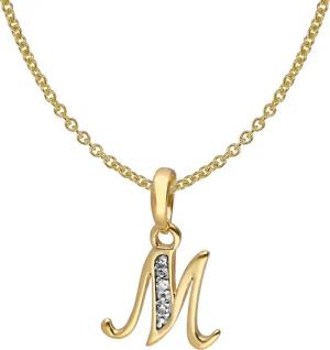 trendor 41520-M Buchstaben-Anhänger M Gold 333/8K mit vergoldeter Silberkette