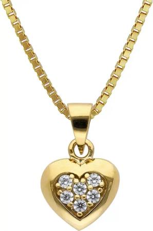 trendor 41552 Herz-Anhänger Gold 333 mit Zirkonia + vergoldete Silberkette