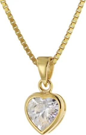 trendor 41556 Damen-Anhänger Gold 333 Zirkonia Herz mit vergoldeter Kette