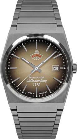 Ruhla 4660M2 Herrenuhr Automatik Space Control Sigmund Jähn 1978 Braun