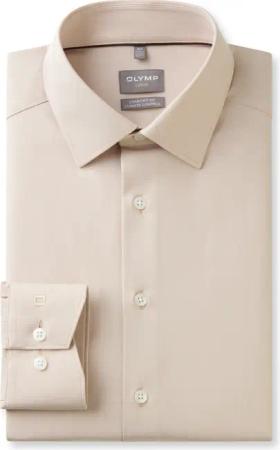 OLYMP Luxor 24/Seven, atmungsaktives Stretch Hemd, comfort fit, Beige, Kent, 44