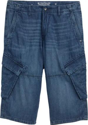 TOM TAILOR Herren TTMORRIS Relaxed Overknee Jeans Shorts, blau, Uni, Gr. 38