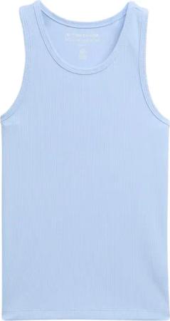 TOM TAILOR Mädchen Basic Ripp Top, blau, Uni, Gr. 128
