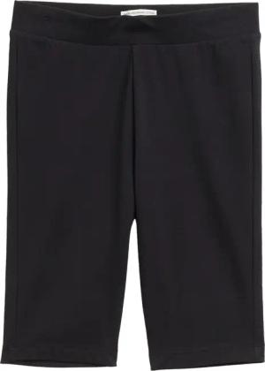 TOM TAILOR Mädchen Basic Radler-Shorts, schwarz, Uni, Gr. 128