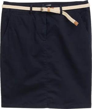 TOM TAILOR Damen Chino Rock mit Gürtel, blau, Uni, Gr. 34