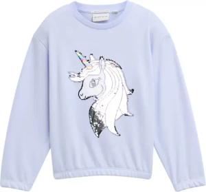 TOM TAILOR Mädchen Cropped Sweatshirt mit Wendepailletten, lila, Uni, Gr. 92/98
