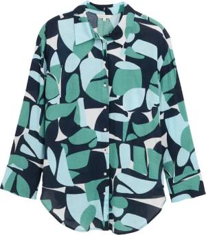 TOM TAILOR Damen Plus Size - Oversize Bluse mit Muster, grün, Gemustert, Gr. 54