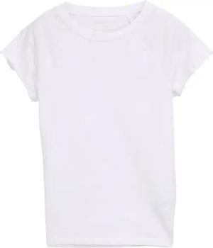 TOM TAILOR DENIM Damen Slim Fit Raglan T-Shirt, weiß, Uni, Gr. XL
