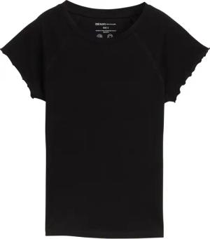 TOM TAILOR DENIM Damen Slim Fit Raglan T-Shirt, schwarz, Uni, Gr. XS