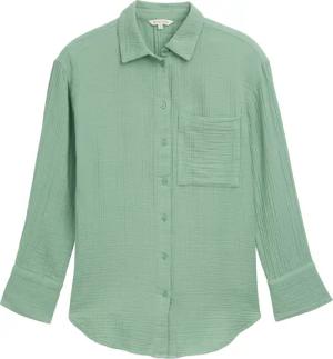 TOM TAILOR Damen Oversize Musselin Hemdbluse, grün, Uni, Gr. 46