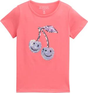TOM TAILOR Mädchen T-Shirt mit Wendepailletten, rosa, Uni, Gr. 92/98