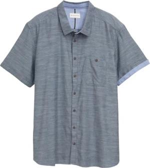 TOM TAILOR Herren Plus Size - Kurzarmhemd mit Brusttasche, blau, Uni, Gr. 5XL