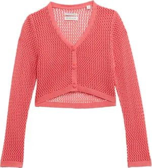 TOM TAILOR Mädchen Cropped Cardigan, rosa, Uni, Gr. 116/122
