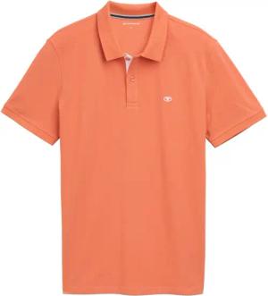 TOM TAILOR Herren Piqué Poloshirt aus Baumwolle, orange, Uni, Gr. S