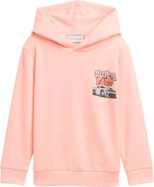 TOM TAILOR Jungen Hoodie Sweatshirt mit Print, rot, Uni, Gr. 128/134