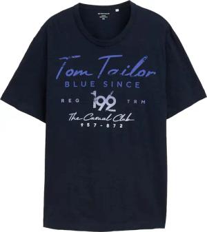 TOM TAILOR Herren Plus Size - T-Shirt mit Print, blau, Uni, Gr. 4XL