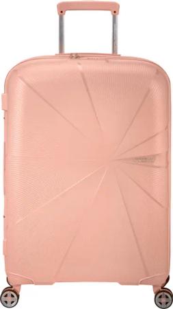 American Tourister StarVibe Trolley 67cm mit 4 Rollen, Erweiterbar + GRATIS HOTELGUTSCHEIN Metallic Peach