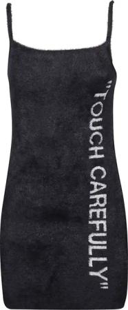 Off-White - Quote Fuzzy Mini Dress Black - Größe 40 - schwarz