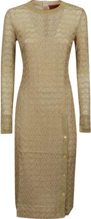 Missoni - Long Sleeve Midi Dress Yellow & Orange - Größe 42 - yellow