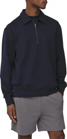 VALENZA - Polo Zip Sweater Navy Blue - Größe M - blue