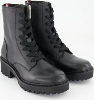 Tommy Hilfiger Schuhe - Chic Mid Heel Leather Lace-up Glattleder (Schwarz, Gr. 37)