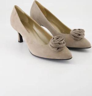 Dirndl & Bua Schuhe - 1990-06 Veloursleder (Beige, Gr. 41)