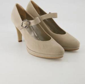Dirndl & Bua Schuhe - 5457-29 Veloursleder (Beige, Gr. 41)