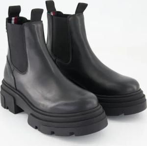 Tommy Hilfiger Schuhe - Combat Leather Low Chelsea Leder und Synthetik (Schwarz, Gr. 38)
