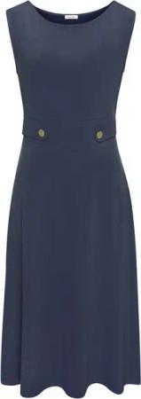 LASCANA Midikleid mit dekorativen Riegeln und goldenen Zierknöpfen, bügelfrei